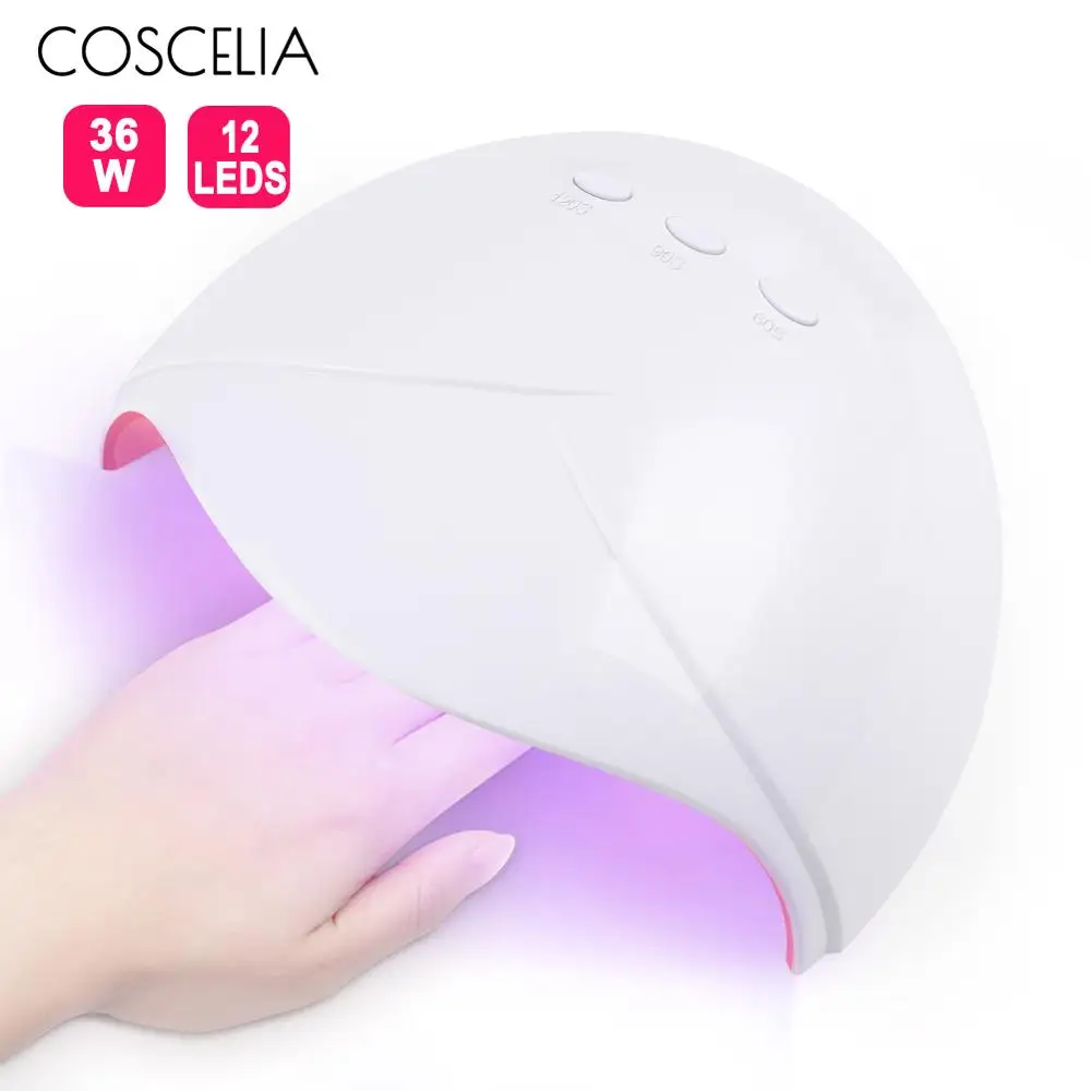 COSCELIA36W УФ лампа для ногтей 60 S/90 S/120 S/таймер маникюрная машина УФ светодиодный светильник для маникюра ногтей аксессуар для УФ гель-лака