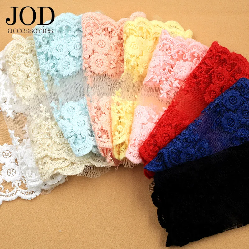 

JOD 12.5x100cm Soft Cotton Embroidery Lace Fabric Sewing Accessories Clothing Wide Collar Skirt Decorative Clothes Applications