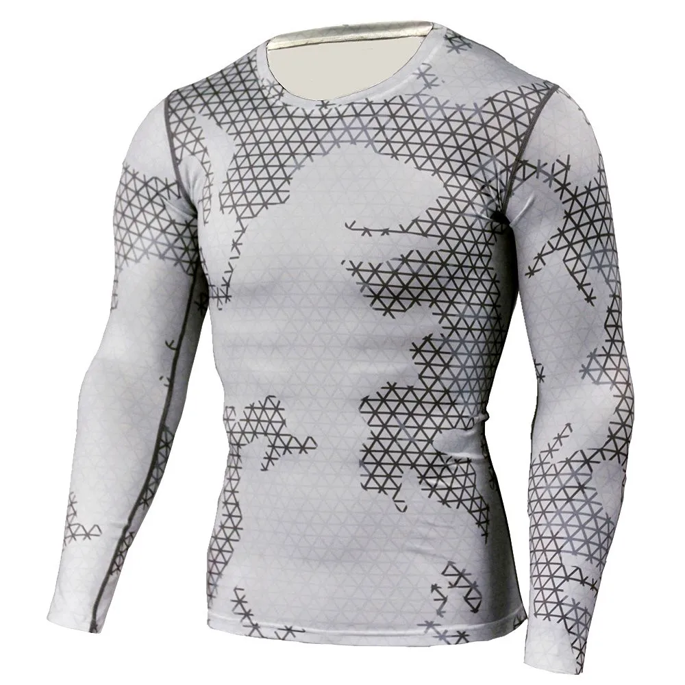 Crossfit компрессионная Рубашка MMA rashgard union костюм Мужская футболка с длинным рукавом+ колготки для мужчин комплект брюки фитнес одежда