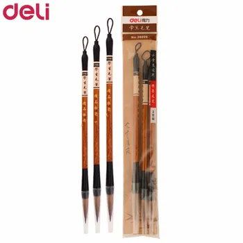 

Deli 3pcs/set Calligraphy Brush Pen Set Chinese Calligraphy Writing Painting Brushes Pen Weasel Hair Brush Pen Writing Supplies