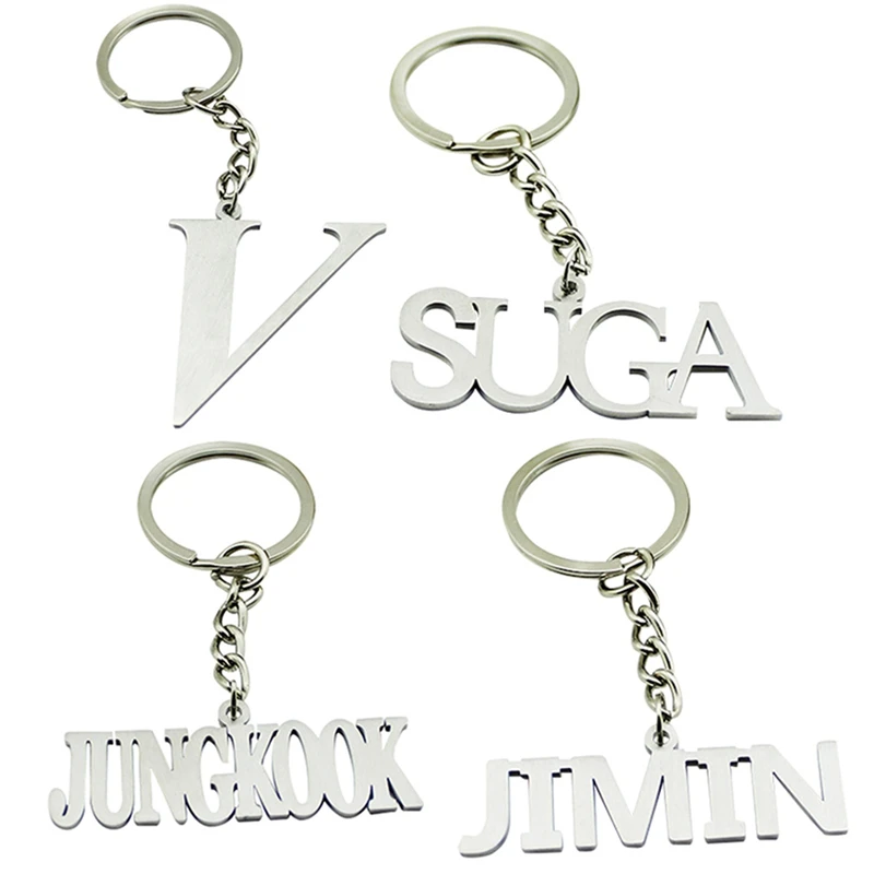 

2018 Bangtan Boys LOVE YOURSELF-Tear Album Fake Love Stainless Steel Keychain Key Chain Key Holder