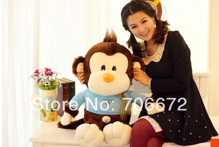 

stuffed animal lovely blue cloth little monkey PP cotton about 90cm monkey plush toy doll gift t764