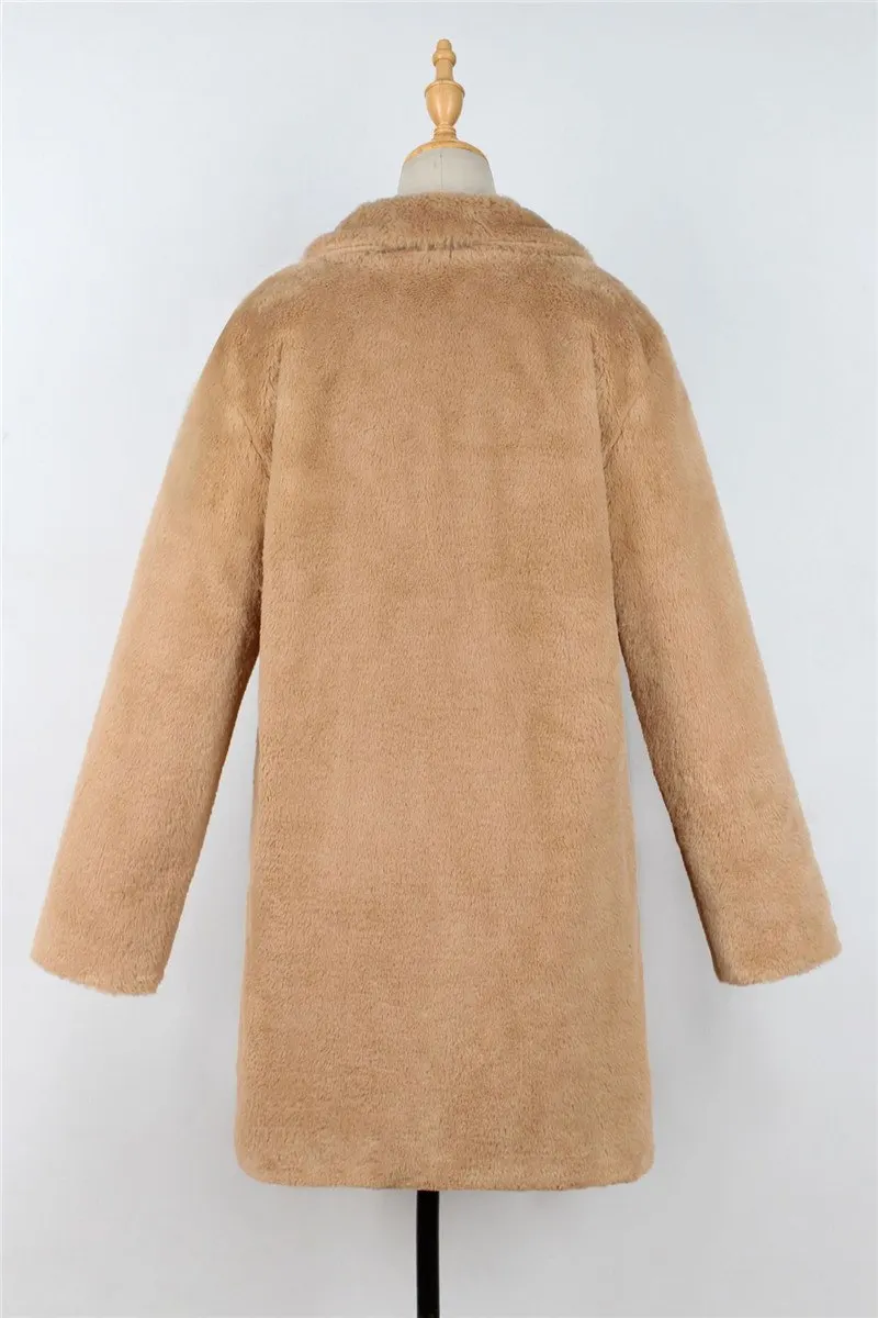 Большие размеры, женские длинные пальто, зимние Утепленные меховые пальто и куртки, женская верхняя одежда, свободные мягкие пальто из искусственного меха
