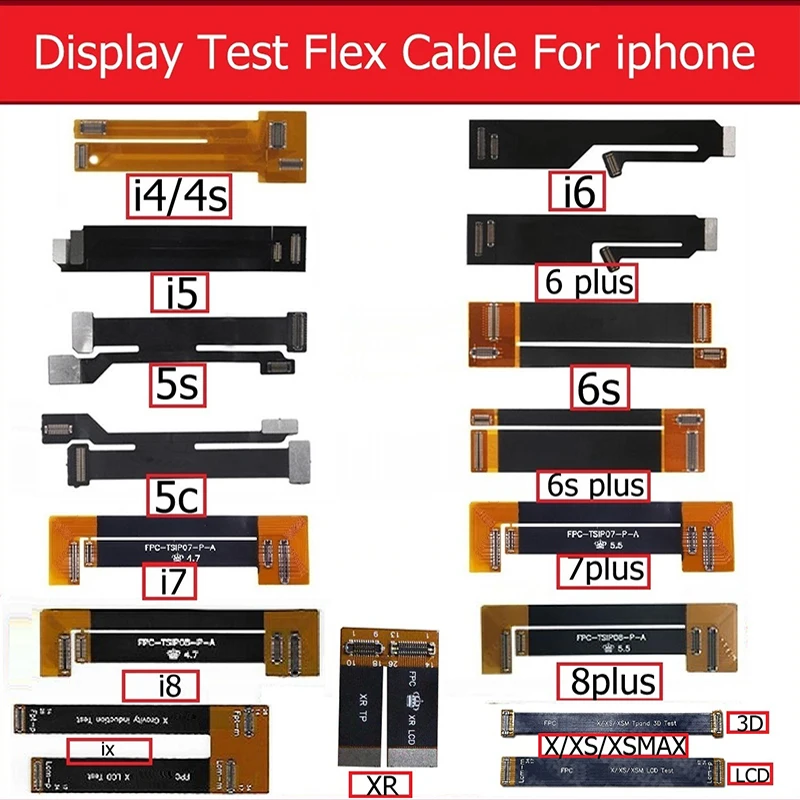 

LCD display test Extended&3D Touch Screen flex cable for iphone X XS MAX XR 4s 5s 5c se 6s 7 8 Plus Digitizer tester Replacement