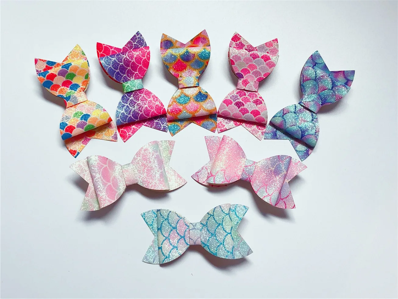 

1pc Boutique ins Fashion Glitter Gradient Rainbow Bowknot Hairpins Fairy Mermaid Print Bow Hair Clips Princess Headwear