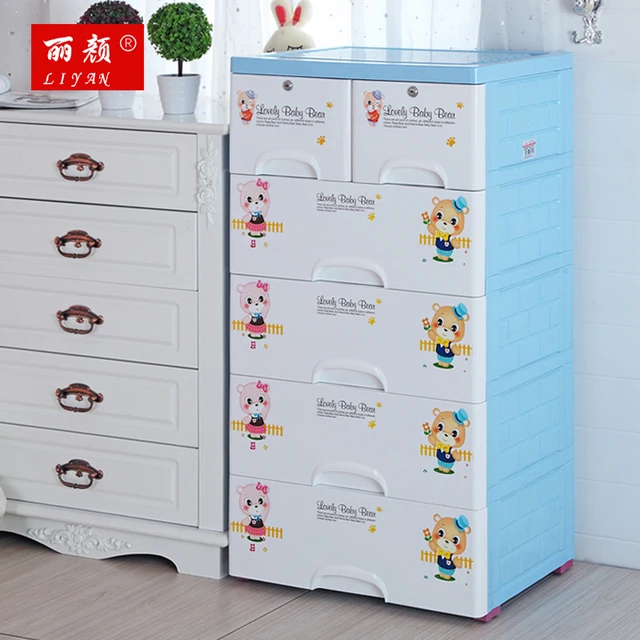 Thickening baby plastic drawer storage cabinets lockers