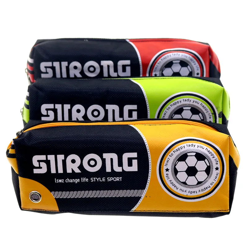 

New Year Gifts 1pcs 3 Style Random Color Football Pattern Shipping Edition Student Stationery Bag Cool Boy Stationery Box