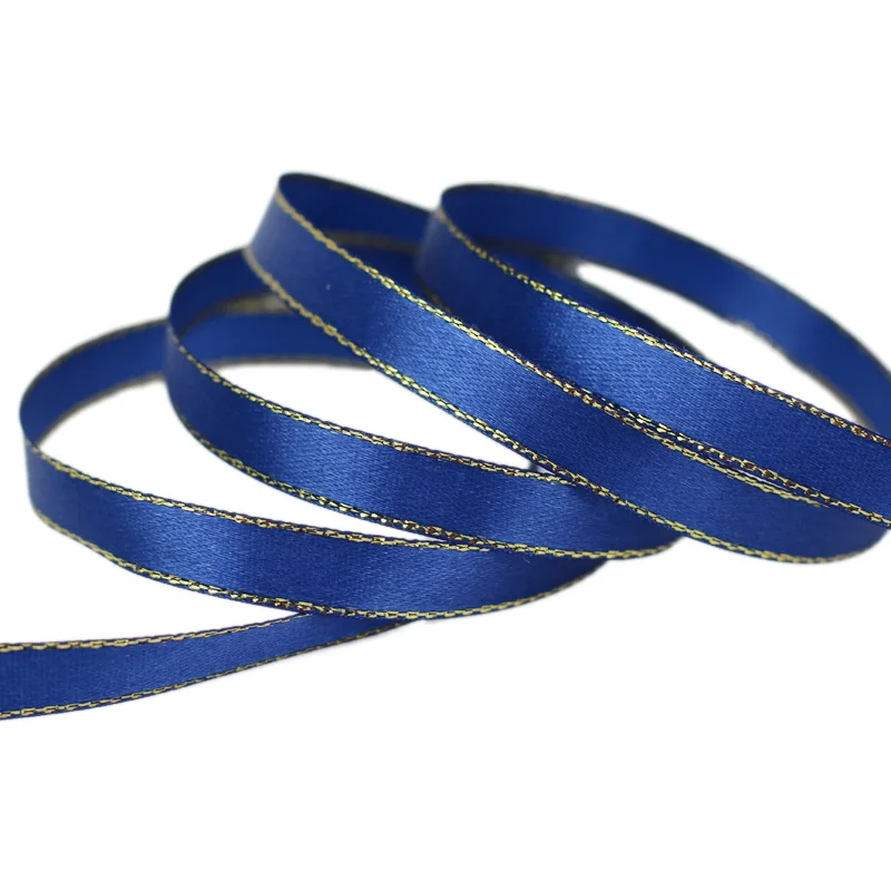25 Yards of 3/8'' Satin Ribbon with Pink and Gold Edges - High-Quality Gift Packaging Ribbon Wholesale