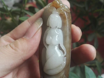 

100% natural stone hand carved sweater chain necklace pendant jewelry gift free shipping