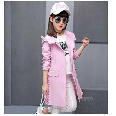 4 5 6 7 8 9 10 12 13Yrs Baby Girls Clothes Coat Solid Color Windbreaker Children Thin Jackets Spring Autumn Kids Outerwear Coat - Цвет: 1