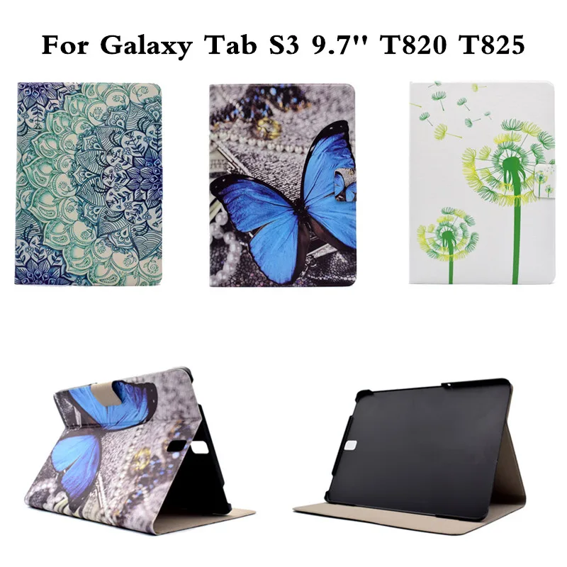 

Cute Cartoon Flip PU Leather Case For  samsung Galaxy Tab S3 9.7 inch SM-T820 T825 T820 Tablet folio With Plasic Hard Back case