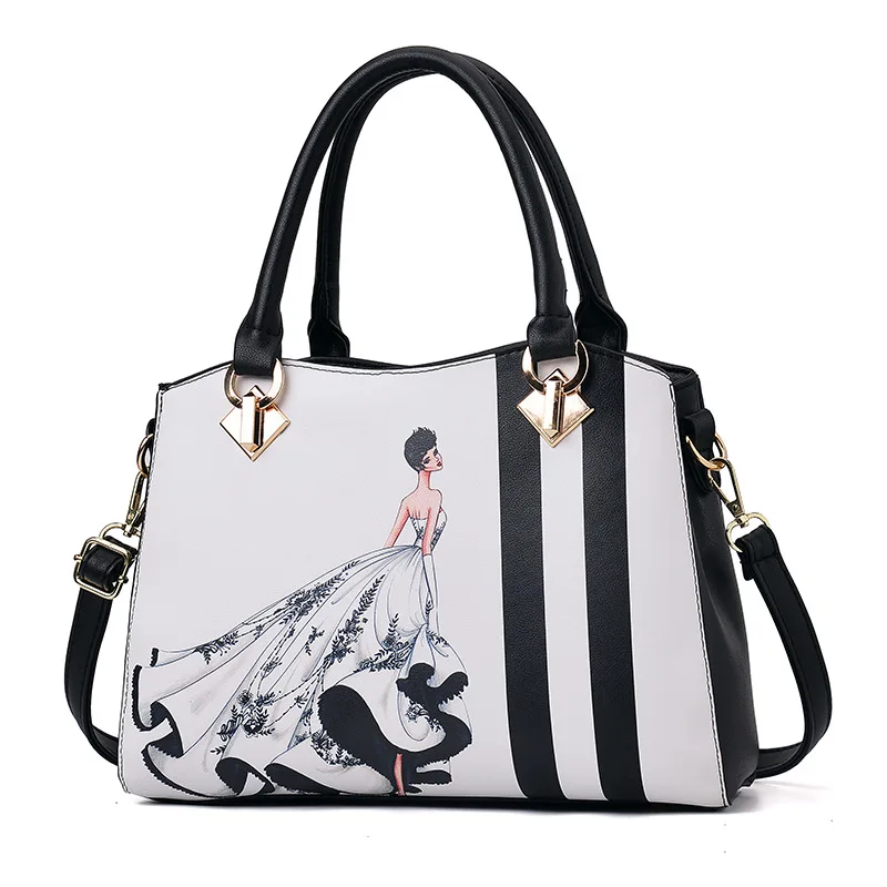 Women Leather Handbag Female Printing Crossbody Shoulder Bags Ladies Top-Handle Tote Bolsa Messenger Bag Purse Sac A Main SS7231 (6)
