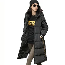 Высокое качество 90% белый утиный пух парка европейский стиль зимняя куртка для женщин теплый толстый длинный тонкий пуховик женский WUJ0920