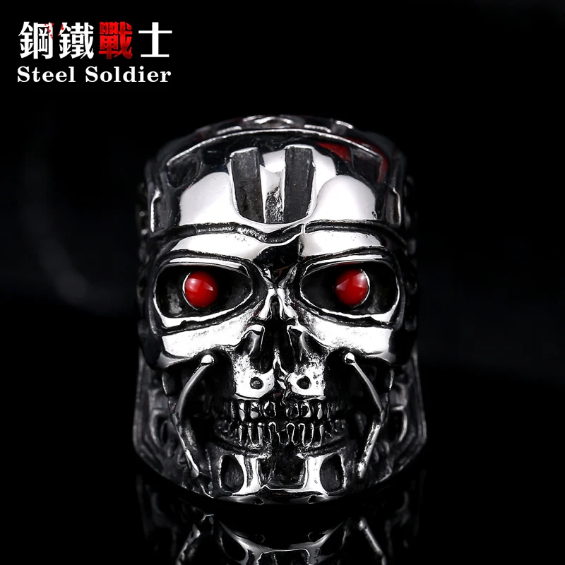Stainless Steel Ring Finger Ring Men Jason Punk Exaggerated Personality Movie Terminator