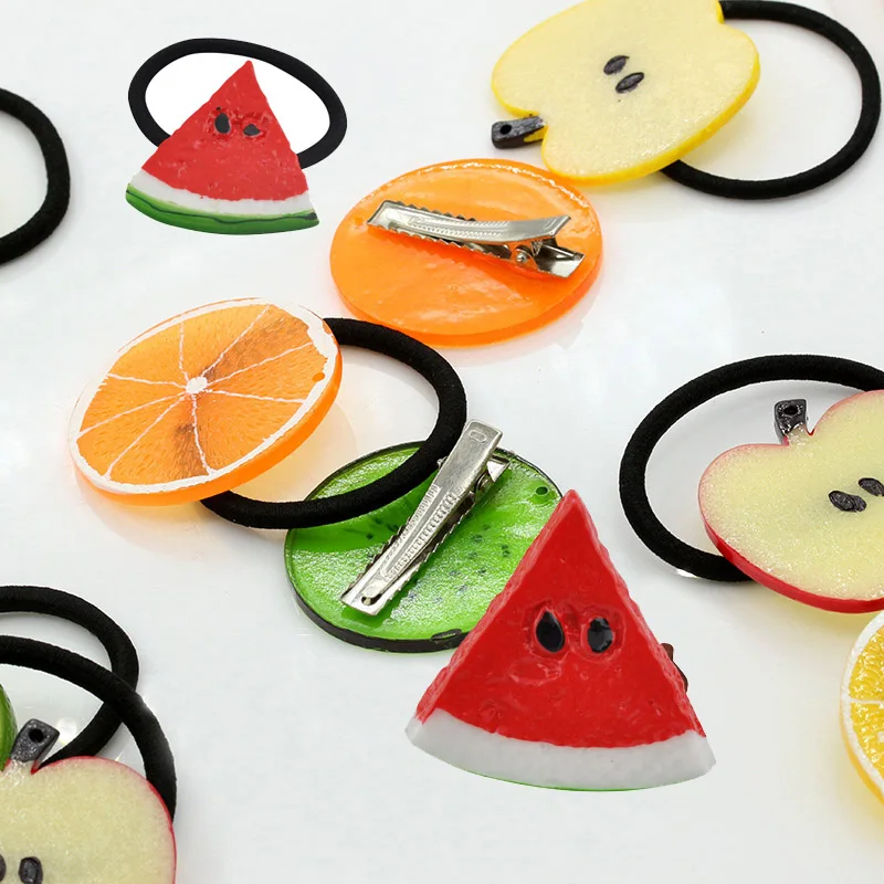 

1Pc Fruit Slice Multi-Patterns Hair Accessories Girl Women Elastic Rubber Bands Hair Clips Headwear Tie Gum Holder Rope Hairpins