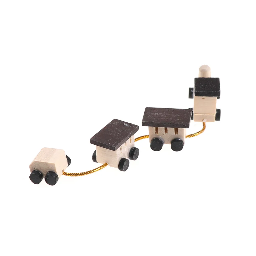 

1/12 Dollhouse Miniature Accessories Mini Wooden Train Simulation Model Toys For Doll House Decoration