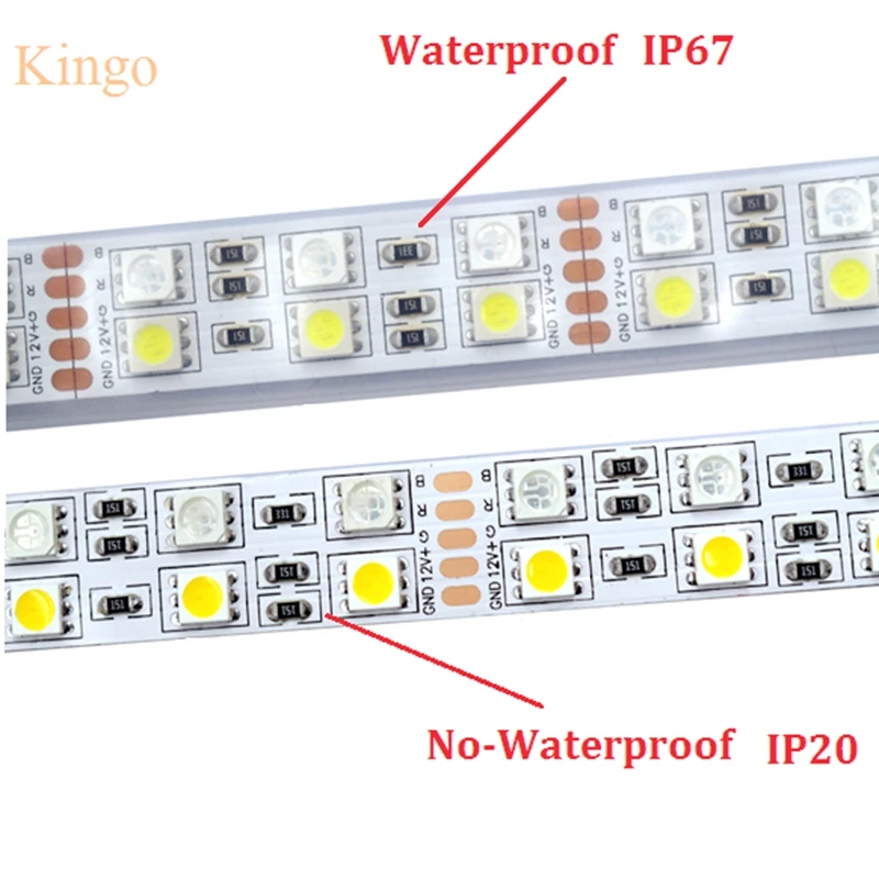 IP20 IP67 двухрядные водонепроницаемый 5050 SMD RGBW гибкий светодиодный полоски RGBWW RGB + белый/теплый белый DC12V 5 м 120 светодиодный/M 600 светодиодный s