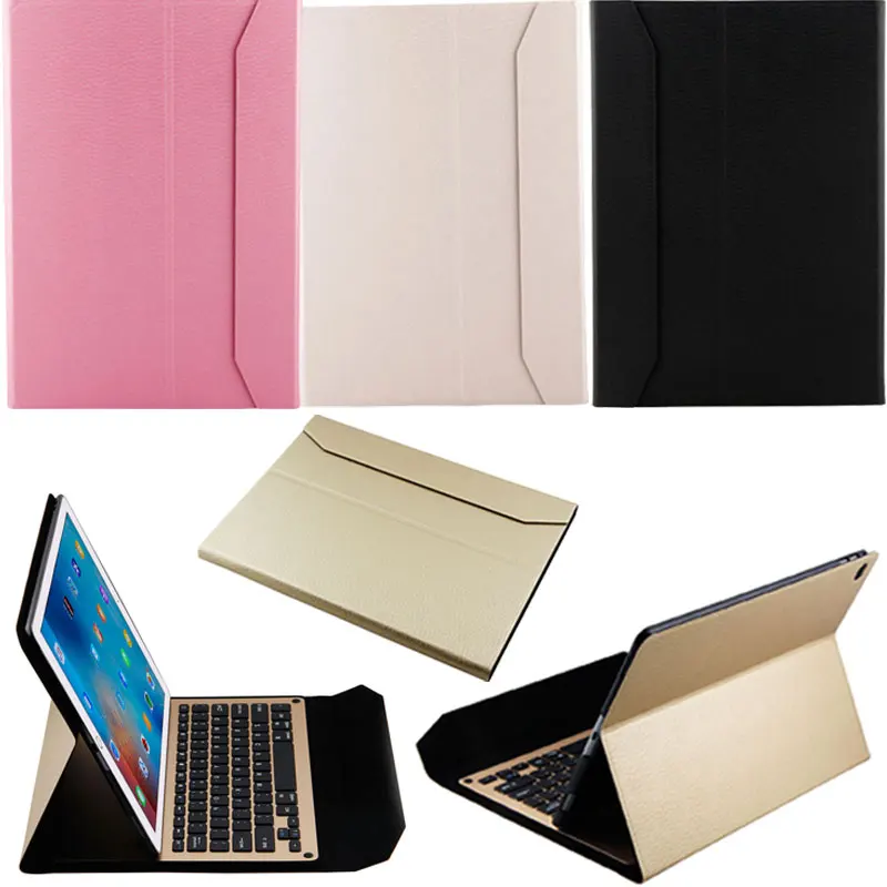 

New Back Light Alloy Rechargeable Bluetooth Keyboard for iPad Pro 12.9inch with PU Leather Case Cover XXM