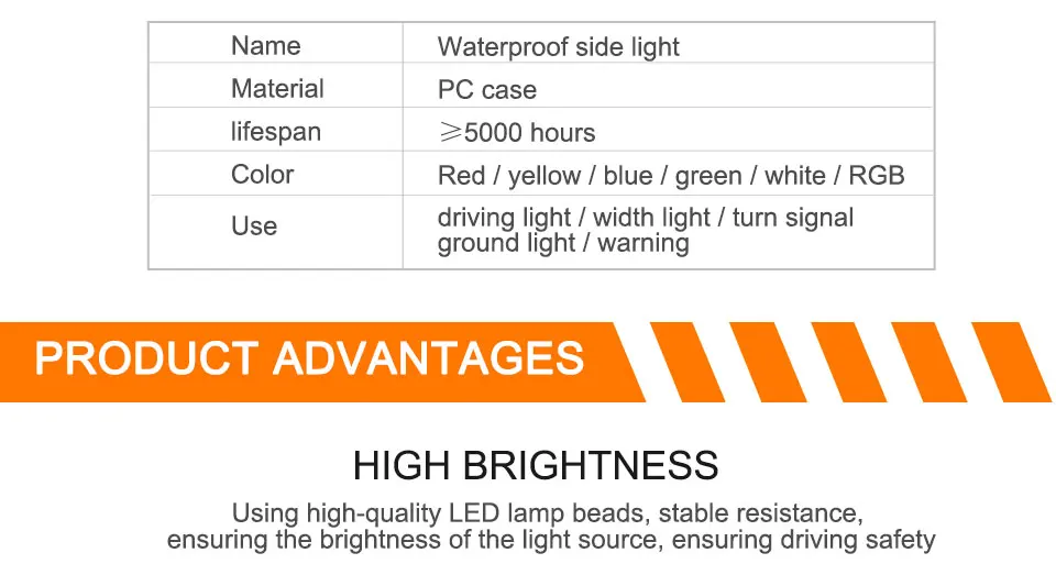 2Pcs 24V LED Rear Side Marker Light Turn Clearance Lights Taillight Indicators for Truck Bus Boat Trailer Caravan Lorry Wagons  (3)