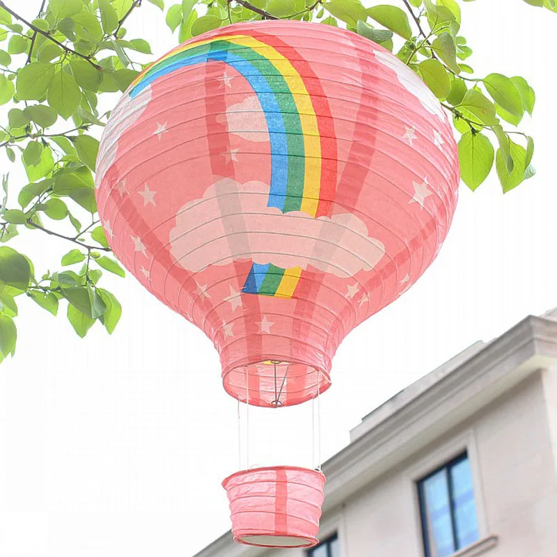 Buy 5 Pieces Hot Air Balloon Lanterns Rainbow Color