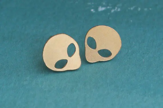 

Trendy Brand Design Alien Studs Gold Silver Alien Stud Earrings For Women