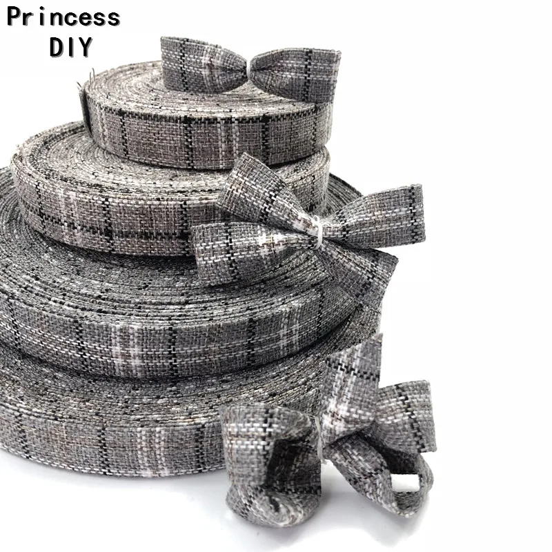 

5M/Lot 20mm Soft Check Plaid Stripe Cotton Jute Ribbon 3/4'' Folded Fabric Layering Tape DIY Bow Handmade Craft Decorate Materia