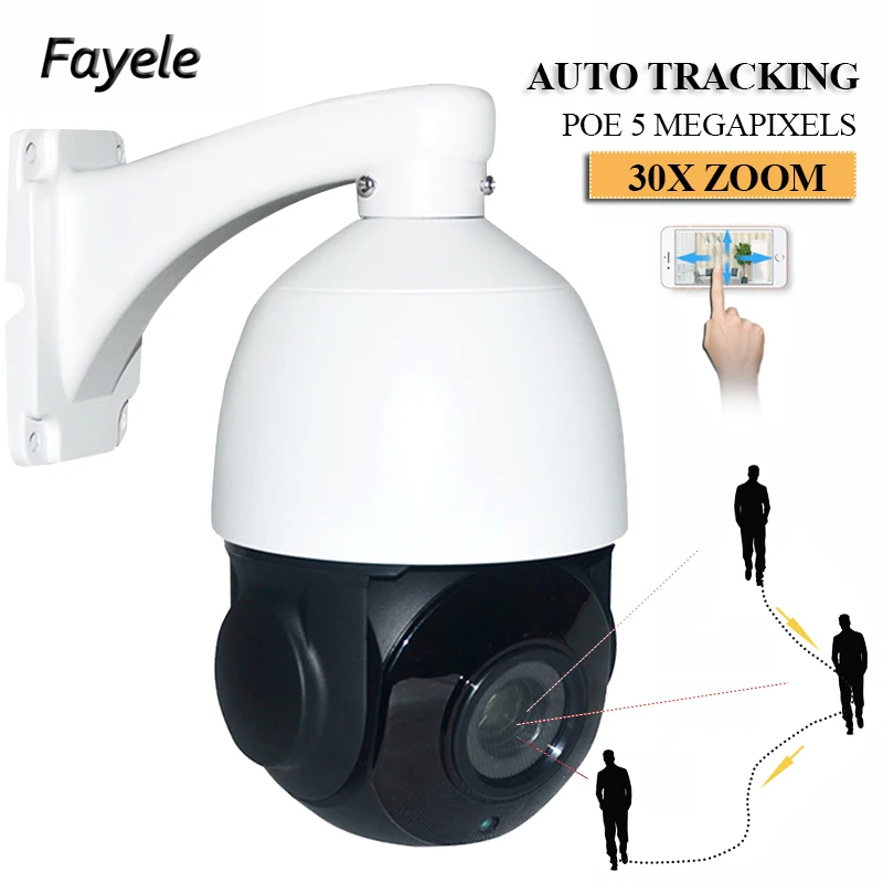 Security H 265 Poe 5mp Auto Tracking Ptz Camera Tracker Ir High Speed Dome 5 Megapixels Ip Camera 30x Zoom Ip66 P2p Audio In Out Surveillance Cameras Aliexpress