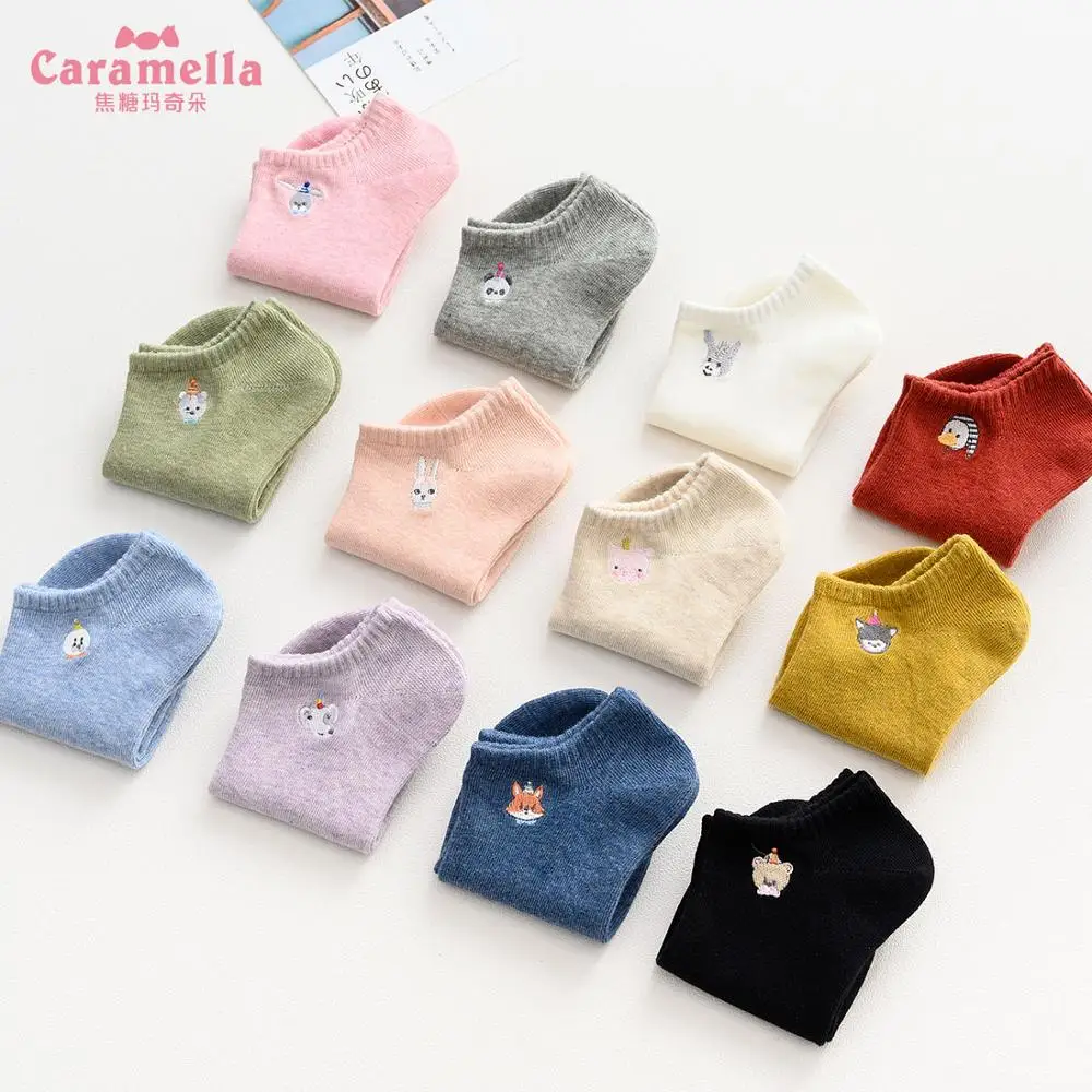 Женские хлопковые носки Caramella повседневные короткие карамельных цветов с