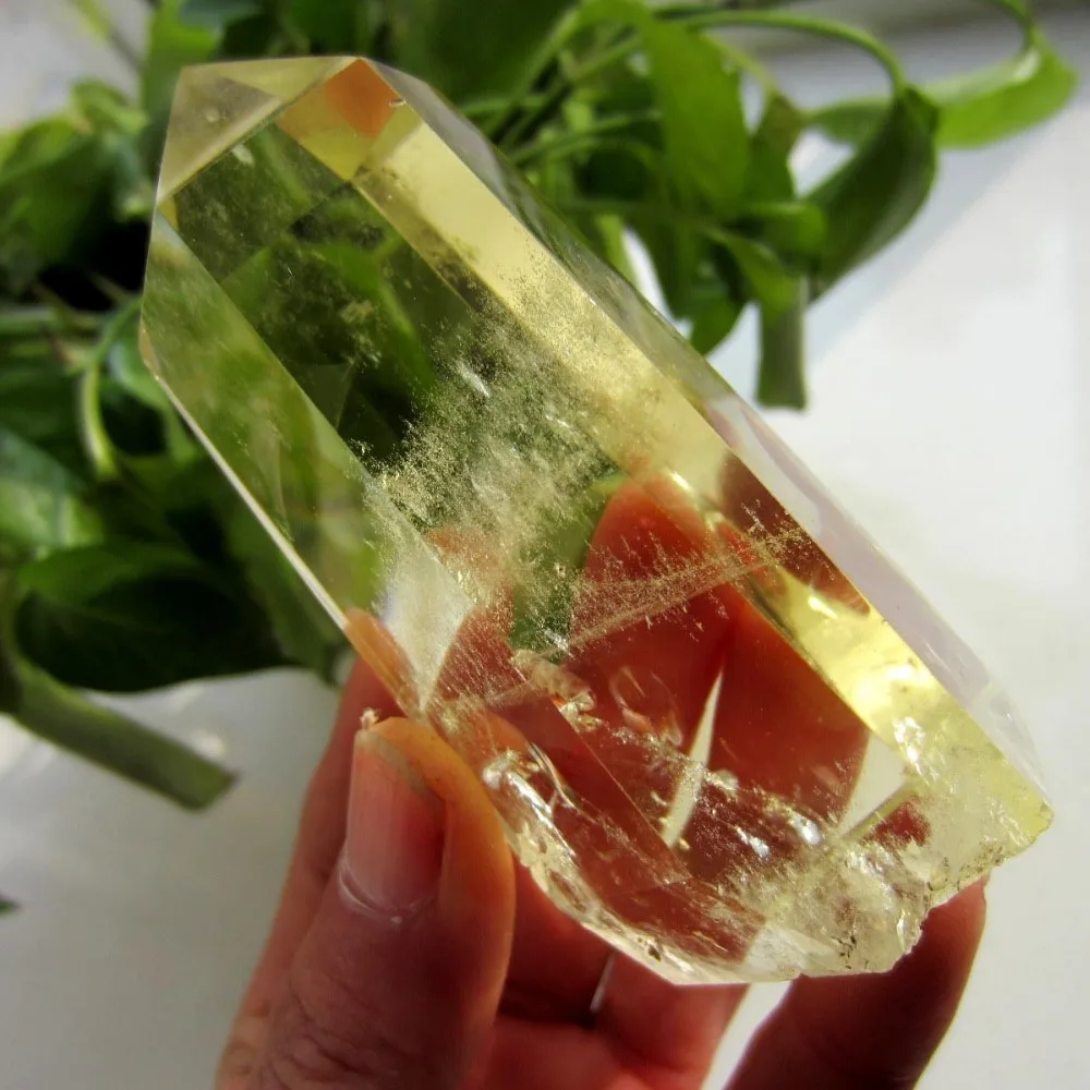

huij 00509 Best!!! AAAA+++ NATURAL Citrine QUARTZ CRYSTAL WAND POINT HEALIN