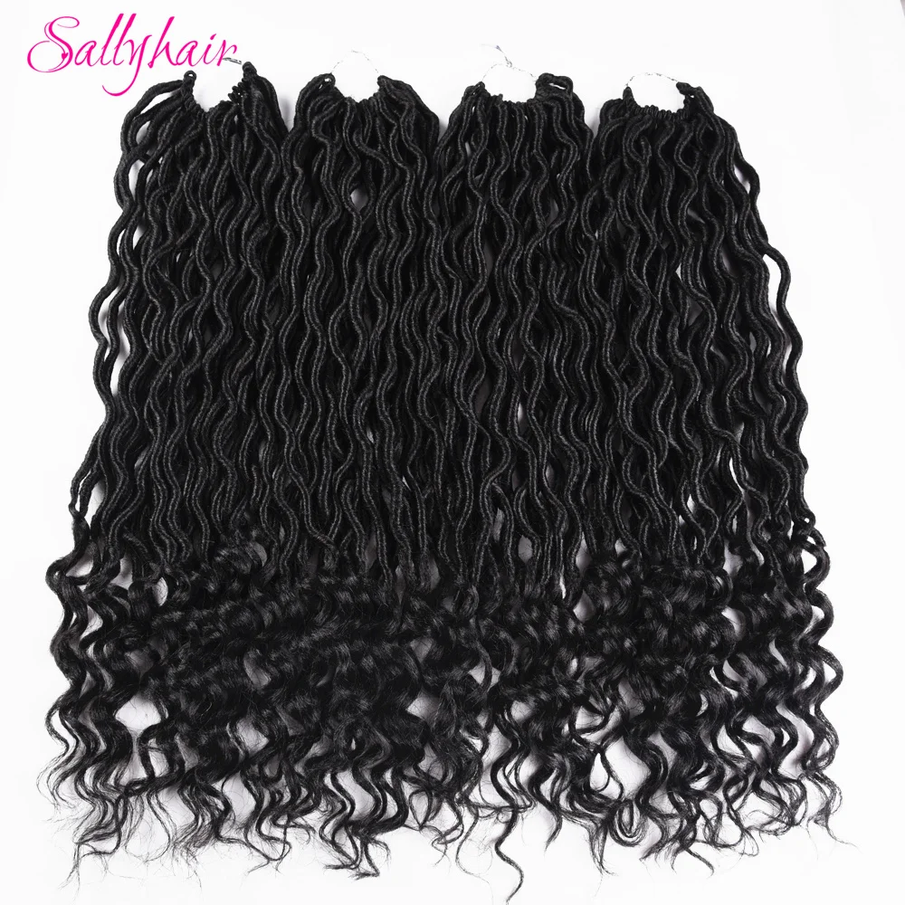 Sallyhair 24strands/пакет искусственная locs вьющиеся Ombre Цвет плетение волос вязанная косами Химическое Наращивание волос Синтетические мягкие