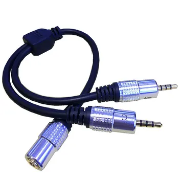 

DC 3.5mm TRRS 4Pole female to 2 3.5mm male input TRS Stereo Audio Adapter splitter cable(Microphone and headset) 0.3m