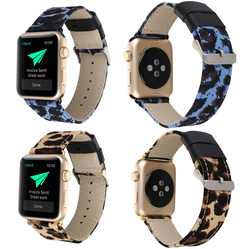 40 мм 44 полосы для Apple Watch 4 3 2 1 38 42 браслет ремни модный Леопардовый элемент