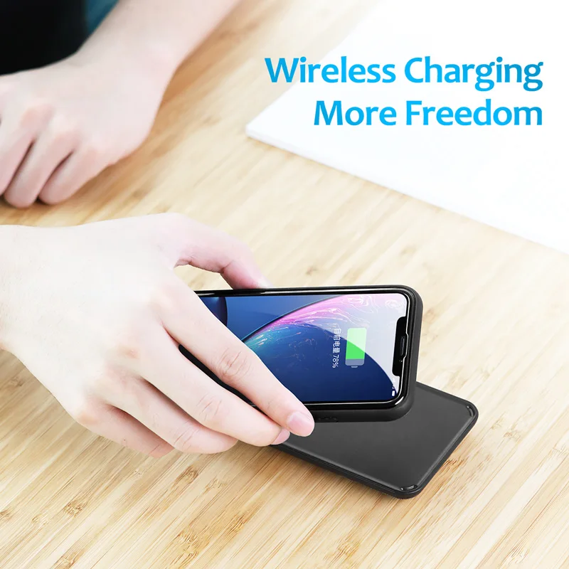 ROCK Magnetic Wireless Charger Back Clip Power Bank For iPhone XR 5000MAh External Portable Backup Battery Fast Charging Case ROCK Magnetic Wireless Charger Back Clip Power Bank For iPhone XR 5000MAh External Portable Backup Battery Fast Charging Case
