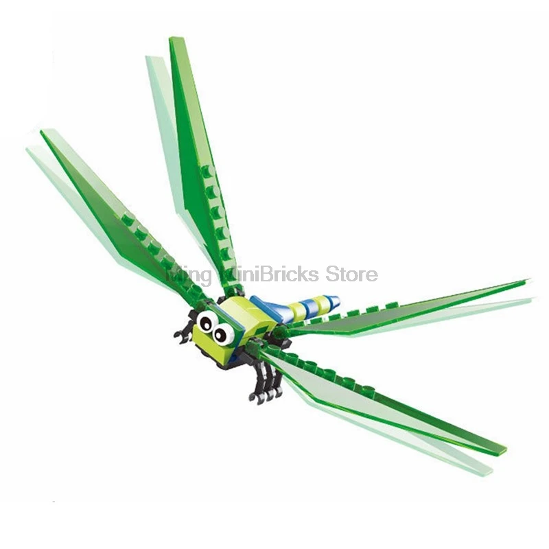

Locking Figures Duplo Animal Forest Insect 1 PCS greens dragonfly wings Kids Building Block Toys Compatible Duplos bricks Baby