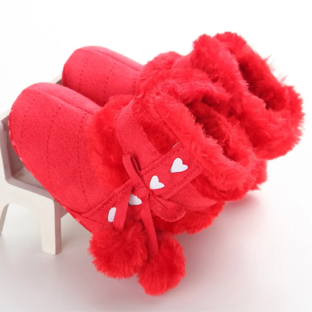 Ботинки для новорожденных девочек! Зимние ботинки для новорожденных мальчиков и девочек детская кроватка, туфли, ползунки - Цвет: Красный