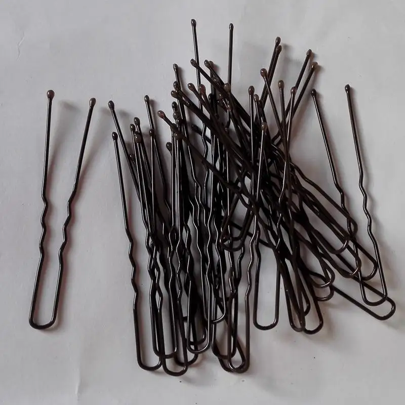 

100pcs/lot Dark Brown Plated Thin U Shape Hair Pin Steel Material Clips Barrette