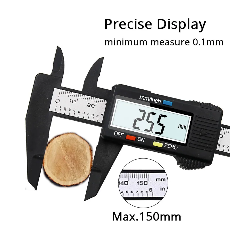 

LCD Digital Electronic Carbon Fiber Vernier Caliper Gauge Micrometer Measuring Tool 150mm 6 inch Woodworking Tool dijital kumpas