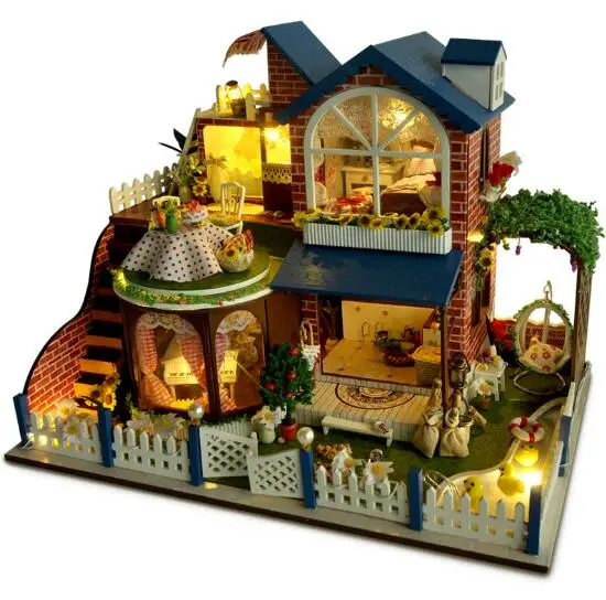 

Dollhouse miniature 1:12 Diy Doll House PROVENCE Miniature Wooden Building Model Furniture Model For child Toys Birthday Gifts