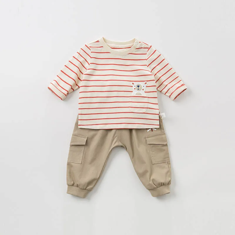 DBA9523 dave bella/Весенняя футболка для маленьких мальчиков; детские топы в полоску с длинными рукавами; пуловер высокого качества для мальчиков; модные детские футболки