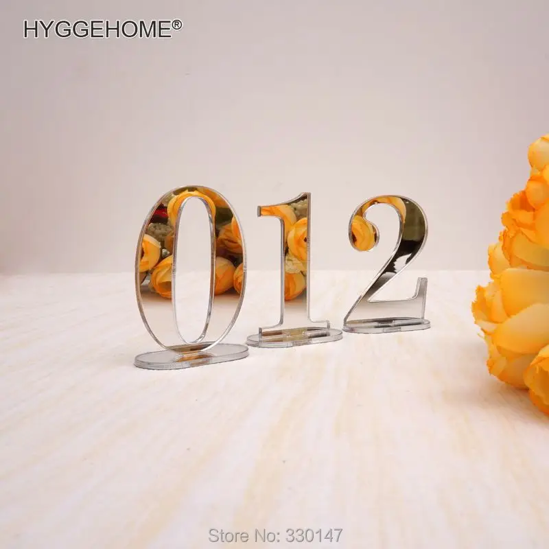 Цифры 1-10/1-20, базовый набор, зеркальные настольные цифры, Настольная открытка для свадьбы, дня рождения, праздника для будущей мамы, свадебное украшение, держатель для цифр - изображение