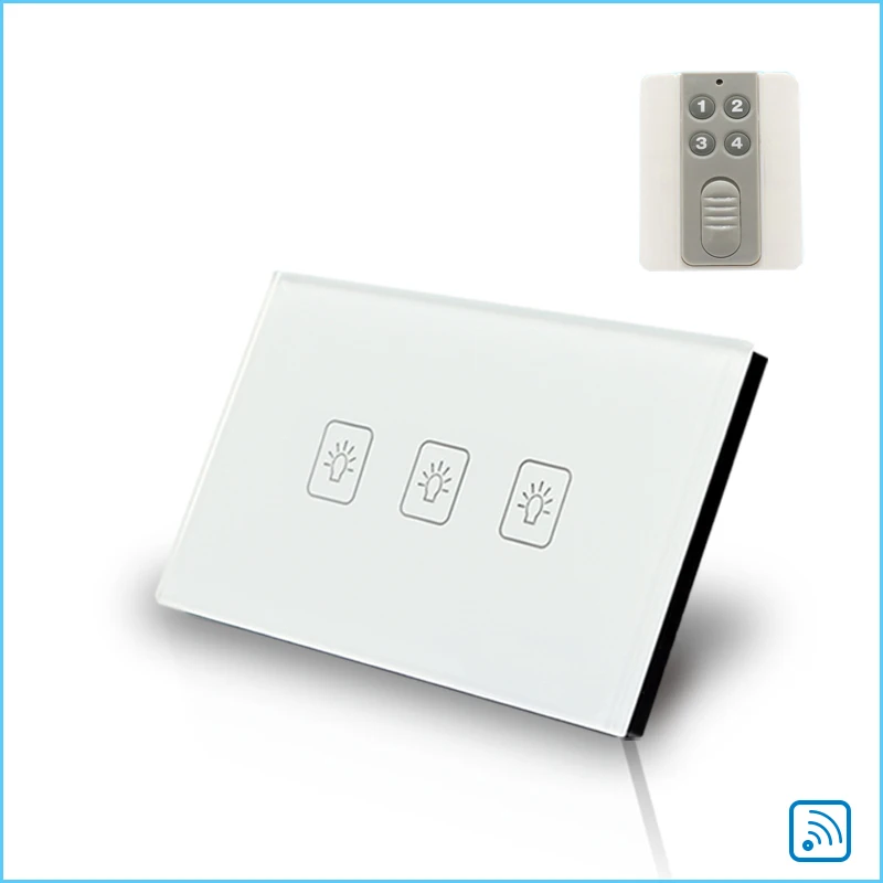 Дистанционный сенсорный выключатель стандарт США 3 ганг1 способ дистанционного управления светильник с пультом дистанционного управления - Цвет: Remote Touch Switch