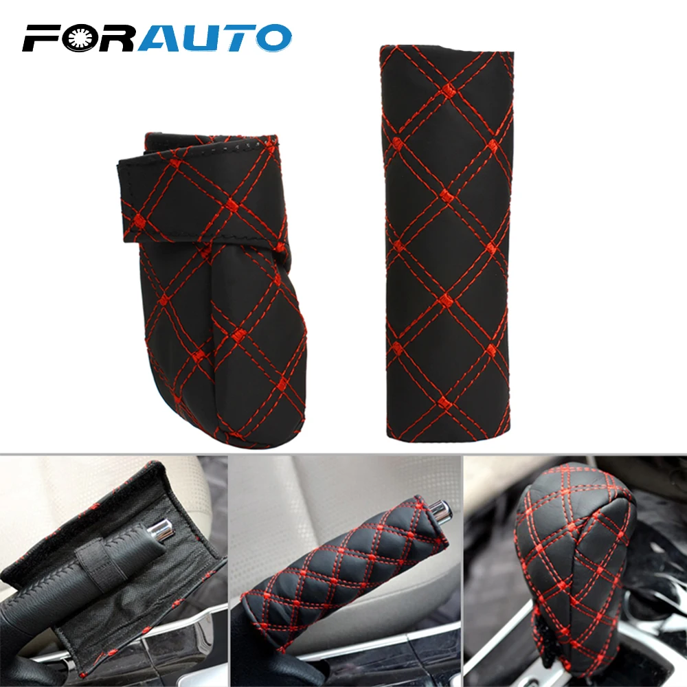 FORAUTO из искусственной кожи чехол для ручного тормоза автомобиля Шестерни Сдвиг