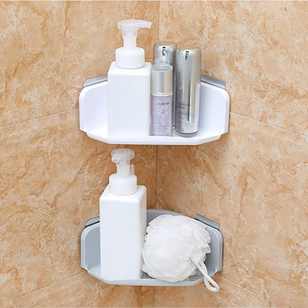 

Plastic Suction Cup Bathroom Kitchen Corner Storage Rack Organizer Shower Shelf 1PC Shower Shelf+2PCS Sucker New
