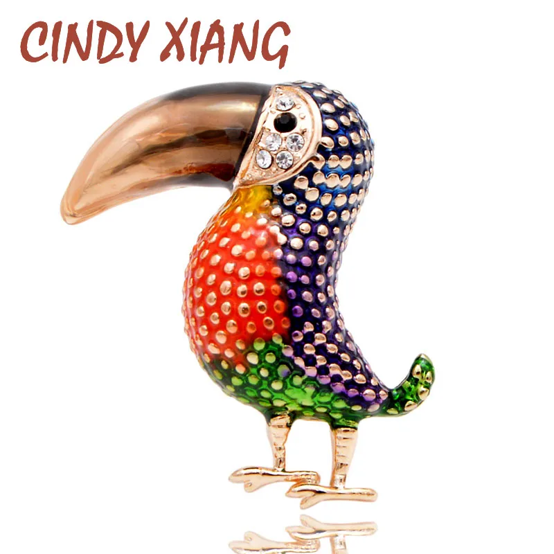 

CINDY XIANG New Colorful Rhinestone Bird Brooches for Women Small Cute Animal Pins Cute Carton Design Accessories Kids Gift 2019