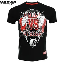 VSZAP MMA рубашки мужская футболка Байкер боец Тренажерный Зал Фитнес Спорт Бокс Обучение татами рубашка
