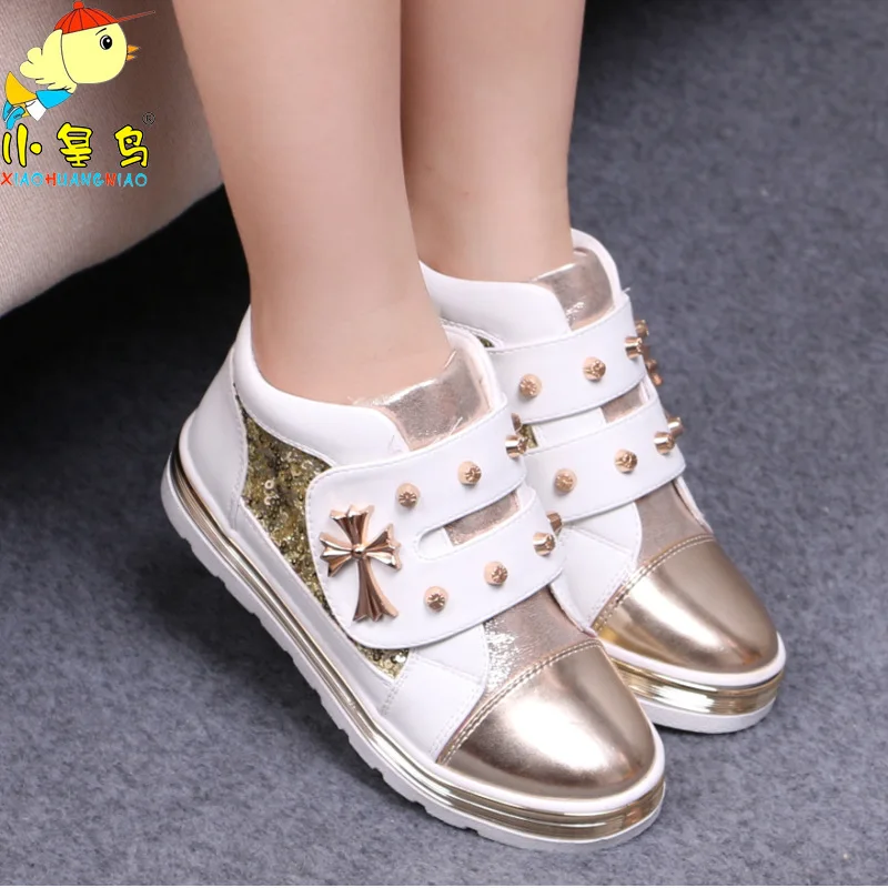 

New Spring Girls Princess Shoes with Rhinestone Brand New Children Girl Caisual Rivet Sneakers
