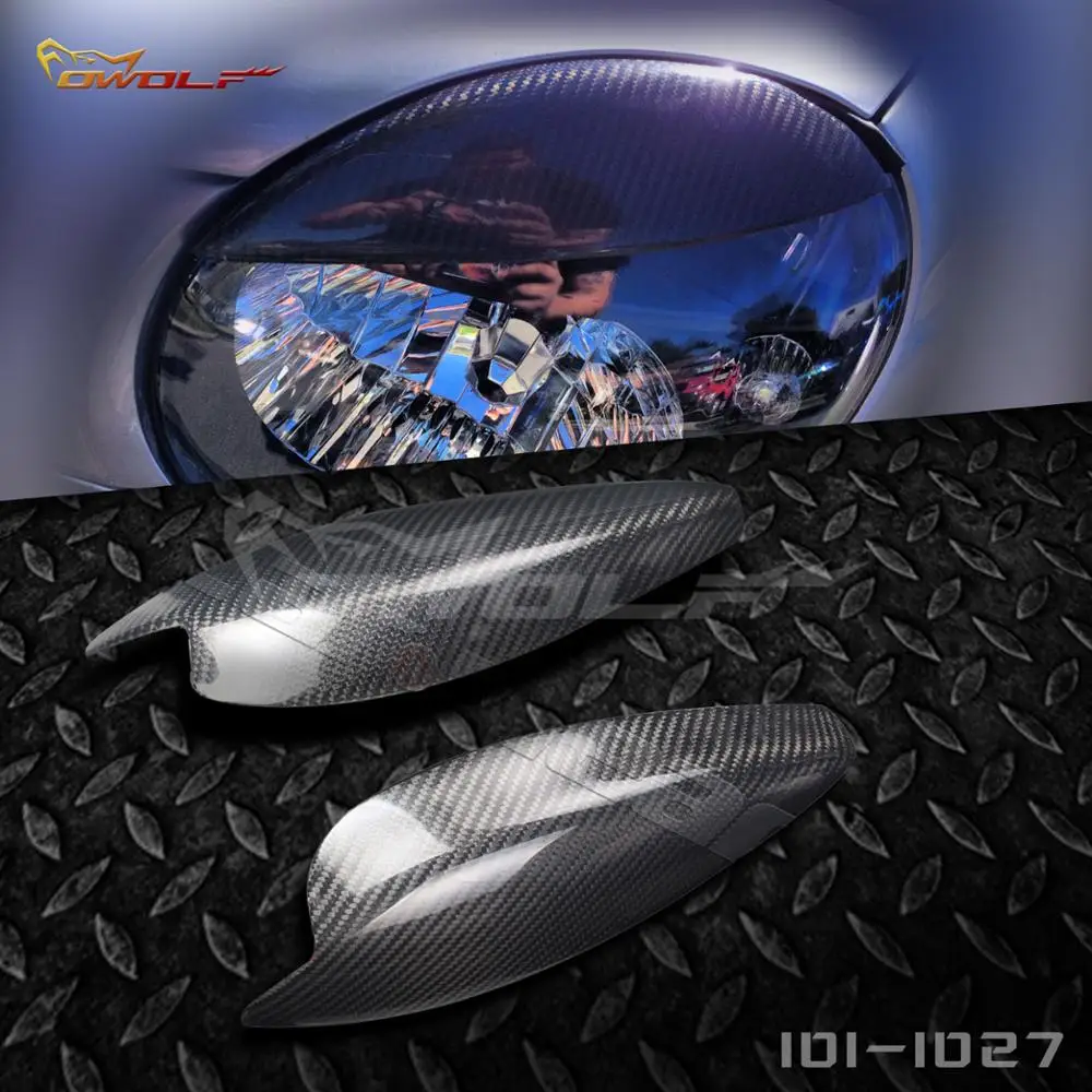 Exterior Carbon Fiber Headlight Eyebrows Eyelids Covers for 20022003
