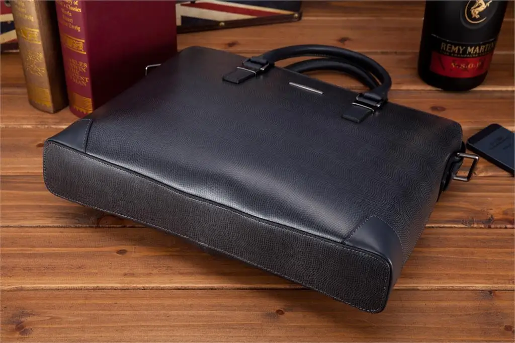 Yin te модный мужской кожаный деловой портфель синяя сумка на молнии высококачественные сумки на плече портфель T8376-4