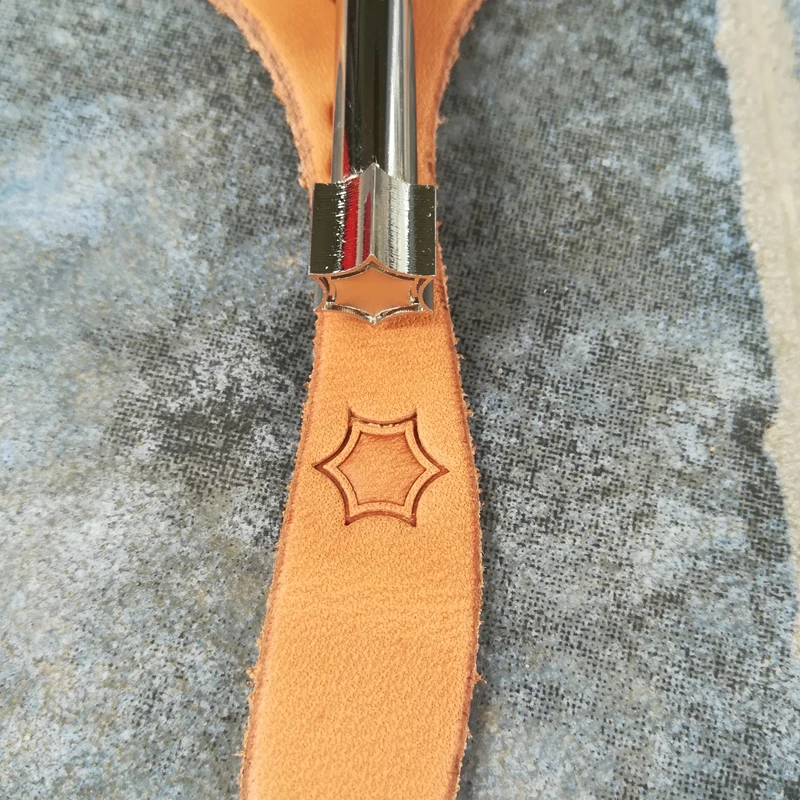 

Leather Carving Printing Tool Diy Hand made Hexagonal Star Steel Pattern Leather Work Tools Leather Craft Tools Stamps