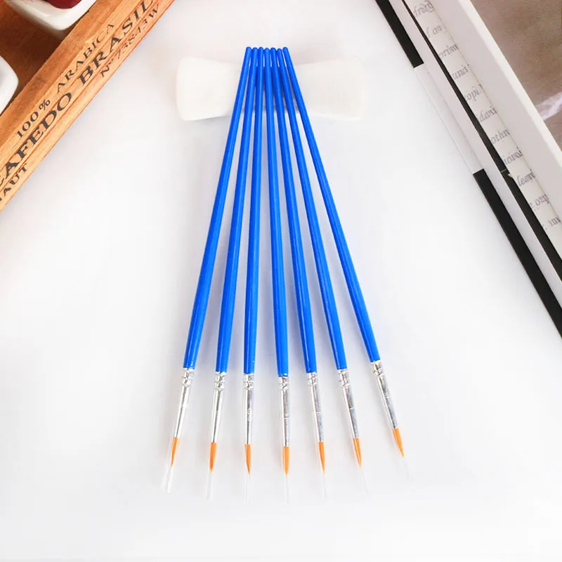 Linha de Gancho Fina Plana Náilon Caneta Pintura Escova Desenho Arte Aquarela Suprimentos 100 Pçs - Set 7 100 pçs set fina linha de gancho